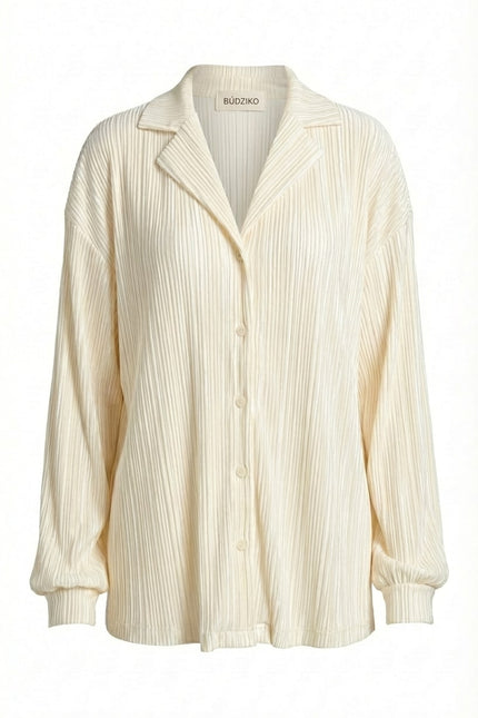 BÚDZIKO | AMELIA BLACK PLEATED SHIRT