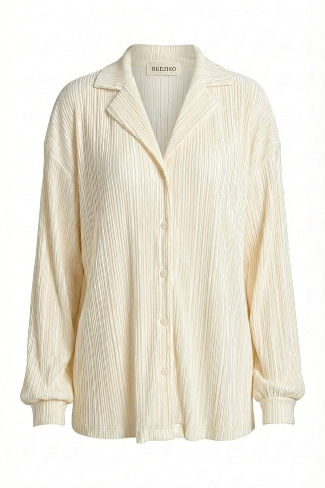 BÚDZIKO | AMELIA BLACK PLEATED SHIRT