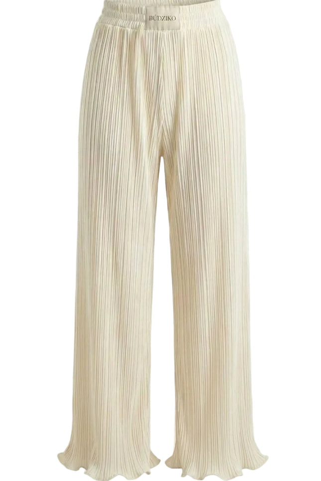 BÚDZIKO | AMELIA CREAMY PLEATED PANTS