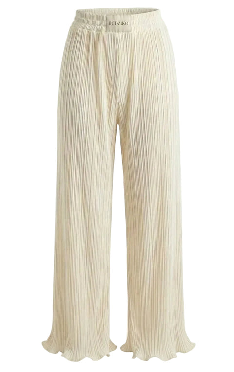 BÚDZIKO | AMELIA CREAMY PLEATED PANTS