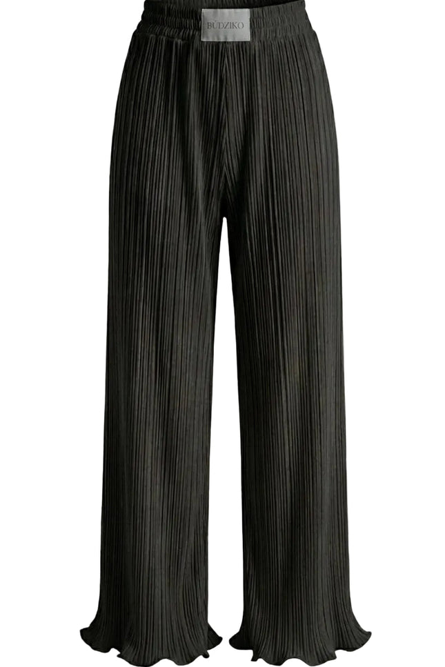 BÚDZIKO | AMELIA BLACK PLEATED TROUSERS