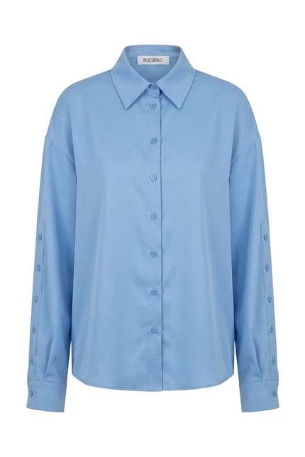 BÚDZIKO | NATURAL SILK SKY BLUE SHIRT