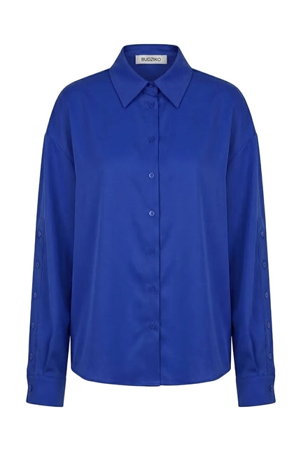 BÚDZIKO | NATURAL SILK ELECTRIC BLUE SHIRT