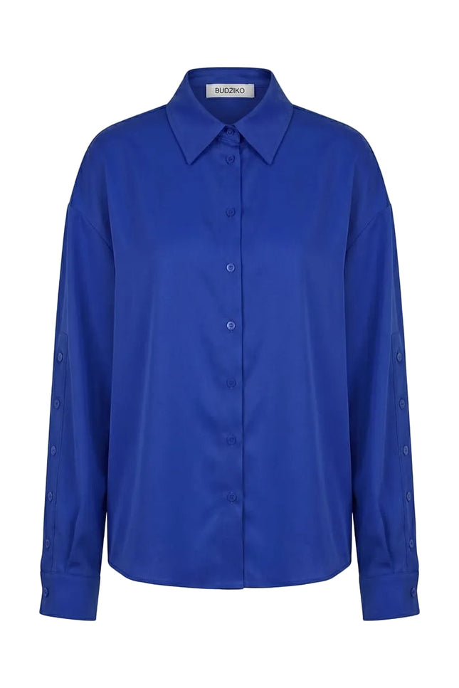 BÚDZIKO | NATURAL SILK ELECTRIC BLUE SHIRT