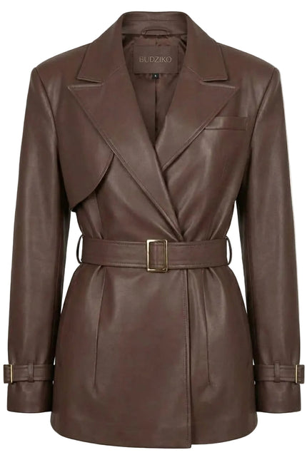 BÚDZIKO | LONDON BROWN CROPPED TRENCH COAT