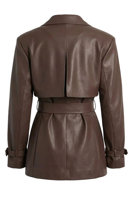 BÚDZIKO | LONDON BROWN CROPPED TRENCH COAT