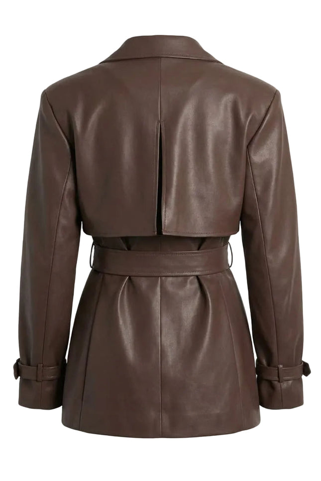 BÚDZIKO | LONDON BROWN CROPPED TRENCH COAT