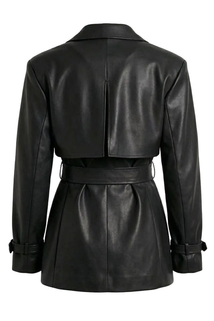 BÚDZIKO | LONDON BLACK CROPPED TRENCH COAT