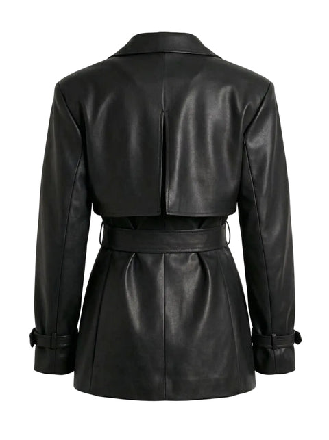 BÚDZIKO | LONDON BLACK CROPPED TRENCH COAT