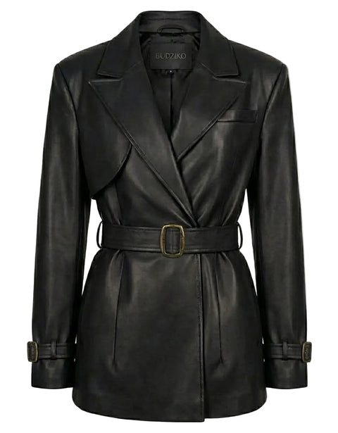 BÚDZIKO | LONDON BLACK CROPPED TRENCH COAT