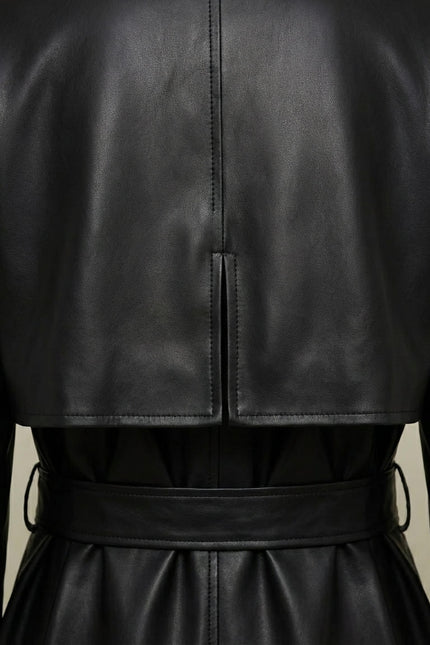 NYC Black Maxi Trench Coat — product view 3