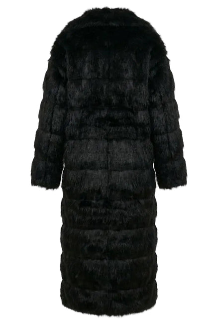 BÚDZIKO | JACQUELINE FAUX FUR BLACK COAT