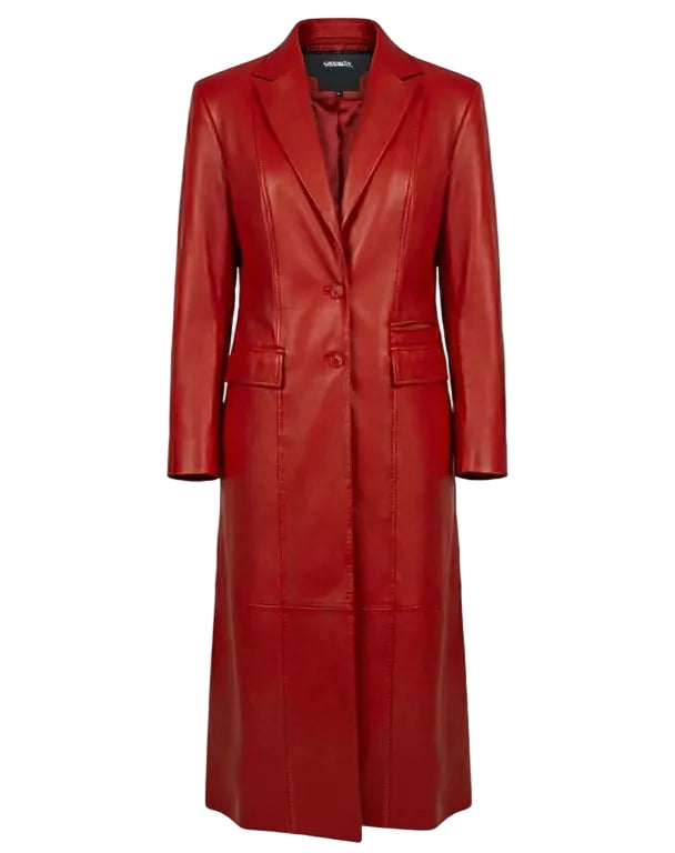 BÚDZIKO | MAROON ECO LEATHER COAT