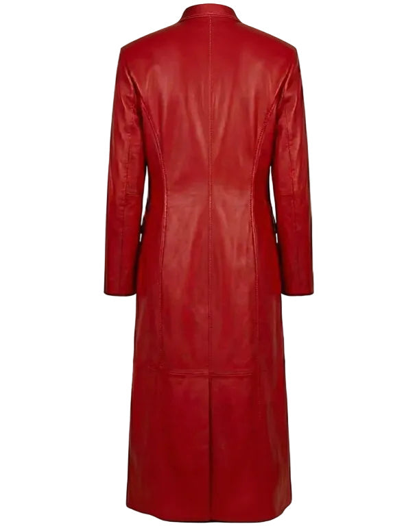 BÚDZIKO | MAROON ECO LEATHER COAT