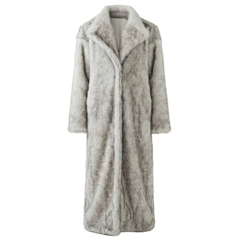 BÚDZIKO | JACQUELINE FAUX FUR GREY COAT
