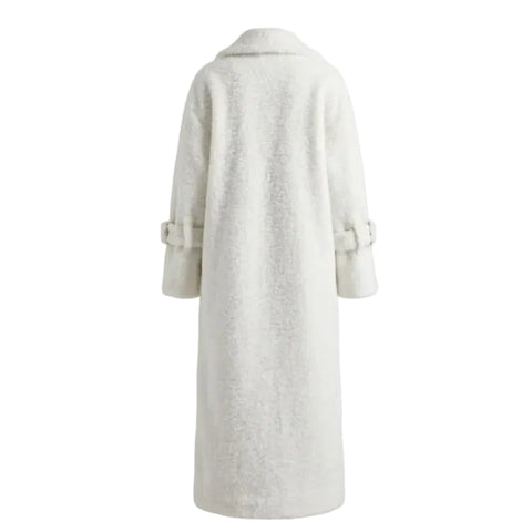 BÚDZIKO | MILKY-WHITE LONG TEDDY COAT