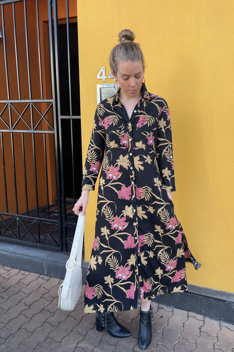 Violet Fish I George Dress - Midnight Rose