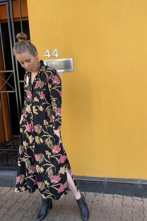 Violet Fish I George Dress - Midnight Rose