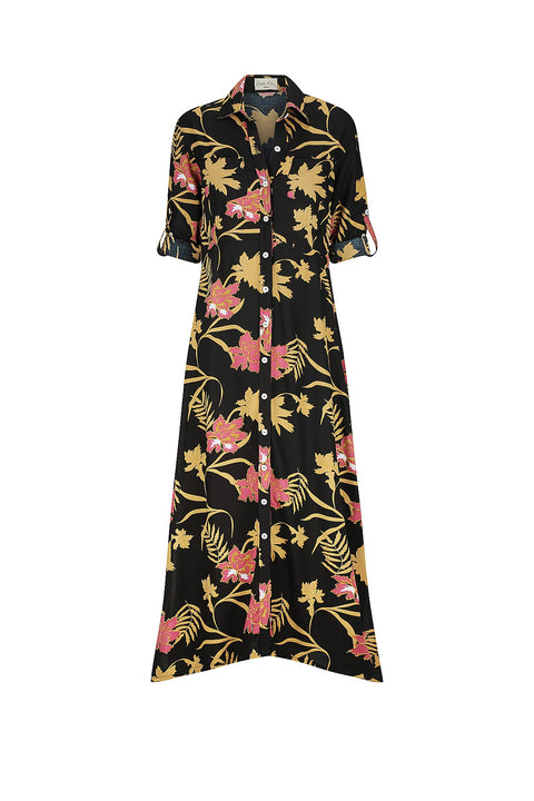 Violet Fish I George Dress - Midnight Rose