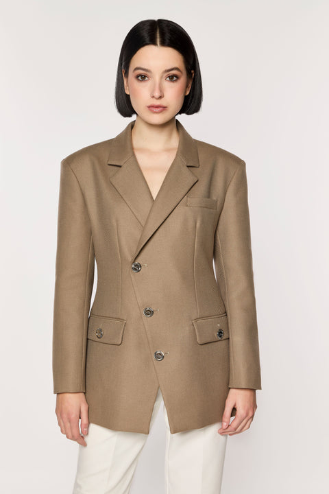 GIODORO | Gianza Taupe Wool Blazer