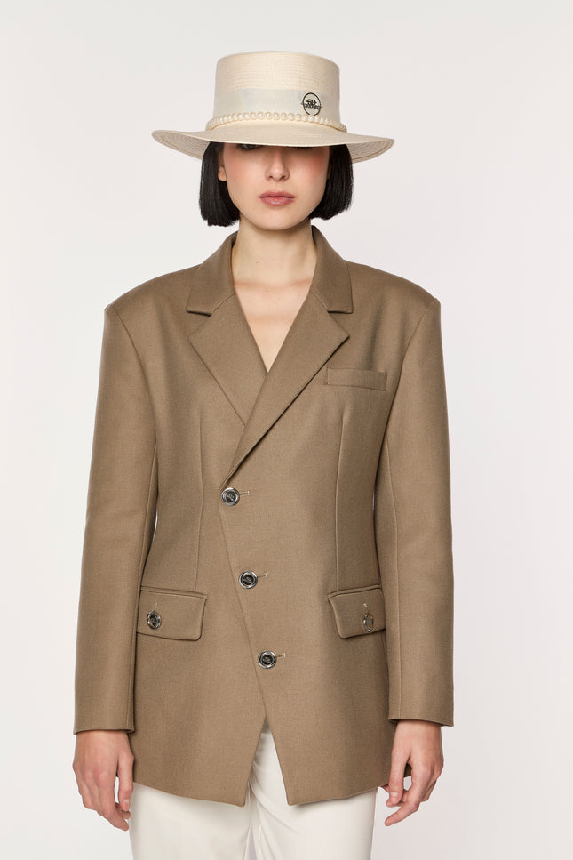 GIODORO | Gianza Taupe Wool Blazer