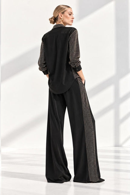 Swarovski Crystal Pyjama Set – Black