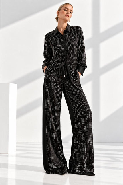 Swarovski Crystal Pyjama Set – Black