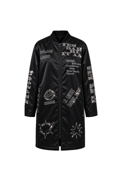 Festive Occasion Coat - Black with Swarovski Details