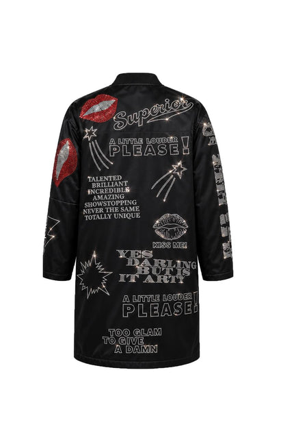 Festive Occasion Coat - Black with Swarovski Details