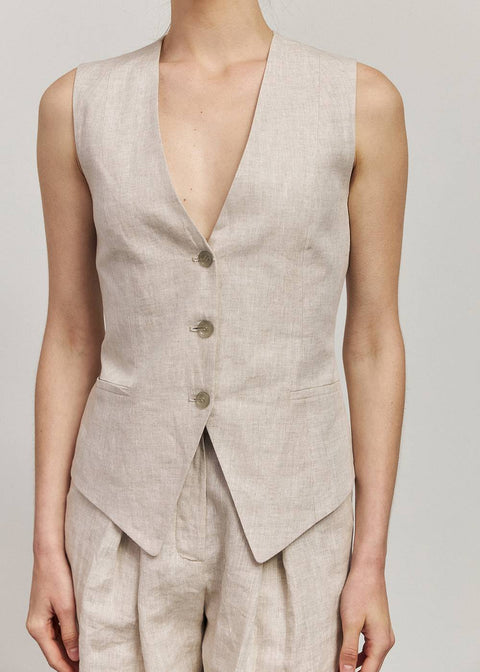 Kolosova | NATURAL COLOR LINEN VEST