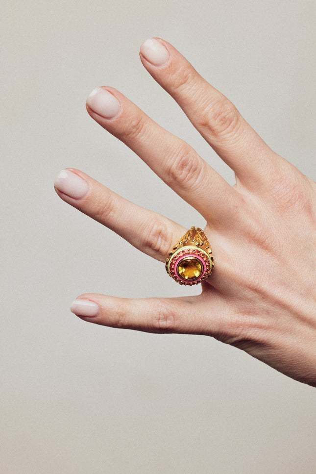 Après Youth I Firework Statement Ring - Orange