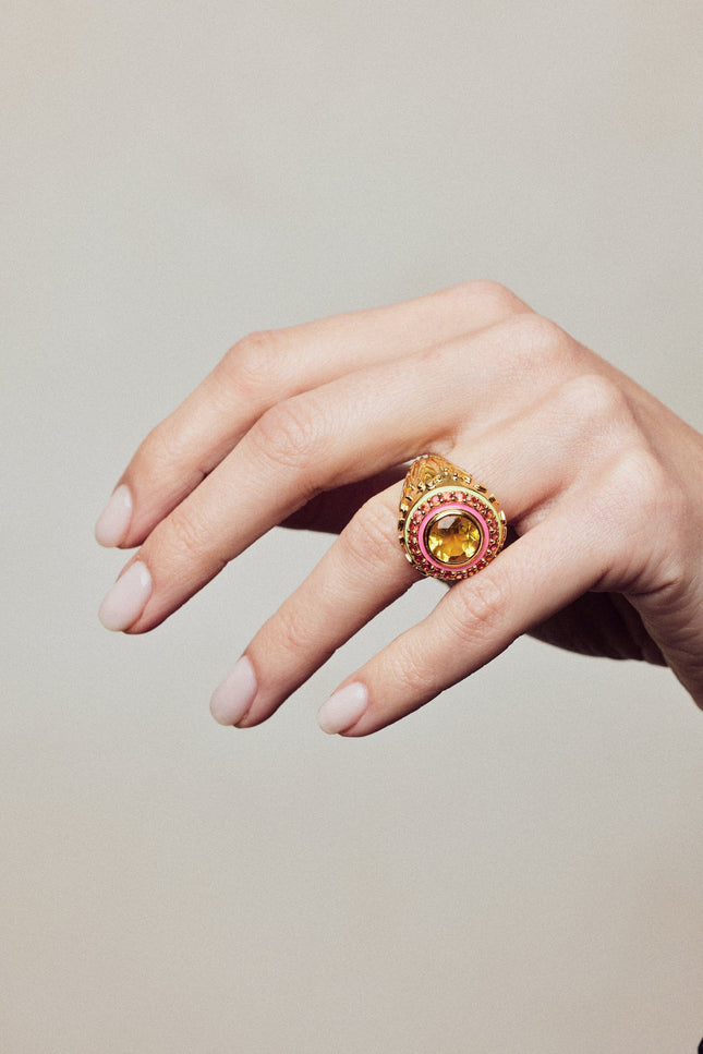 Après Youth I Firework Statement Ring - Orange