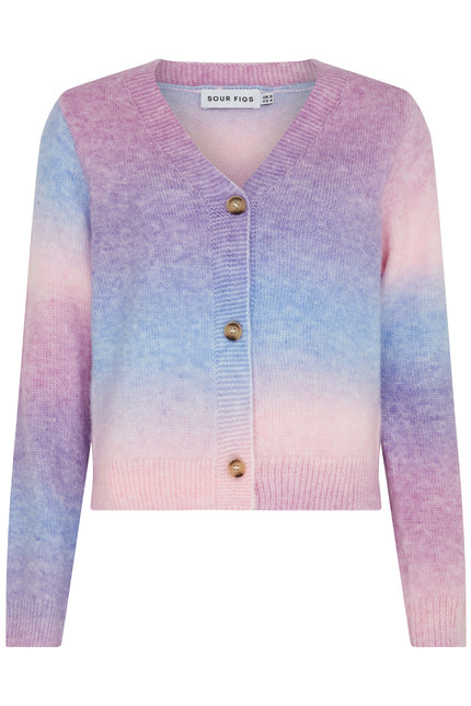 Sour Figs lightweight pastel cardigan with unique colour variation pattern
