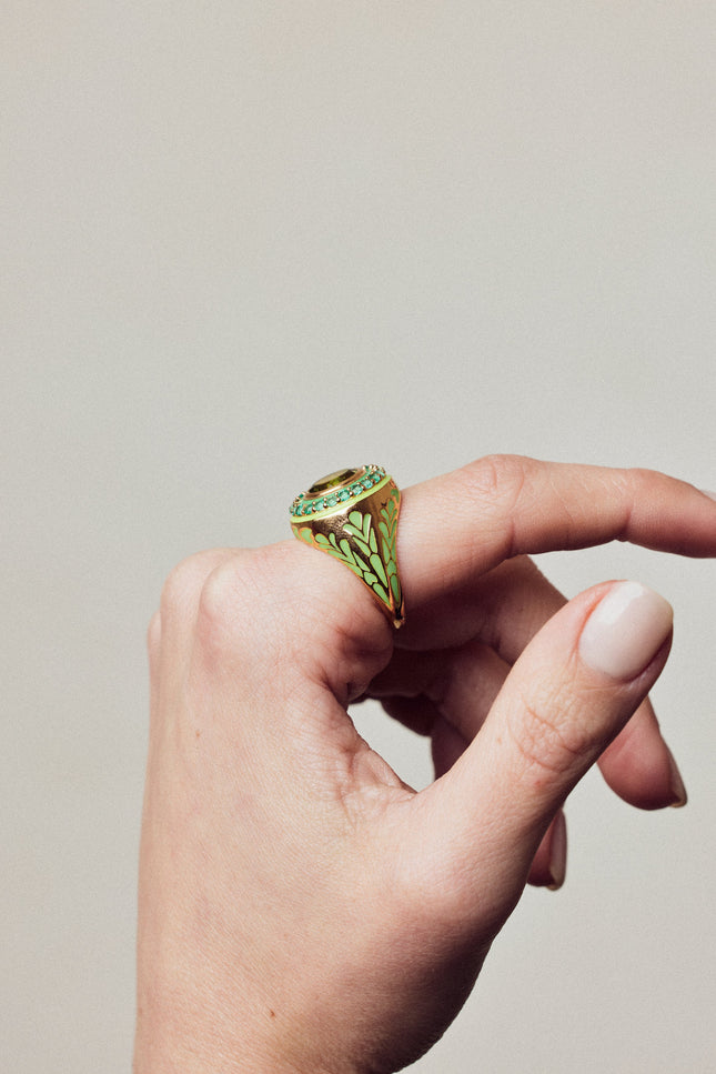 Après Youth I Firework Statement Ring - Green