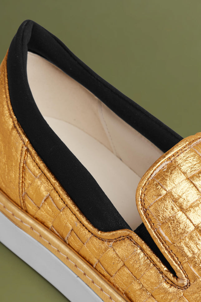 O2 Monde | Greta Loafers woven gold