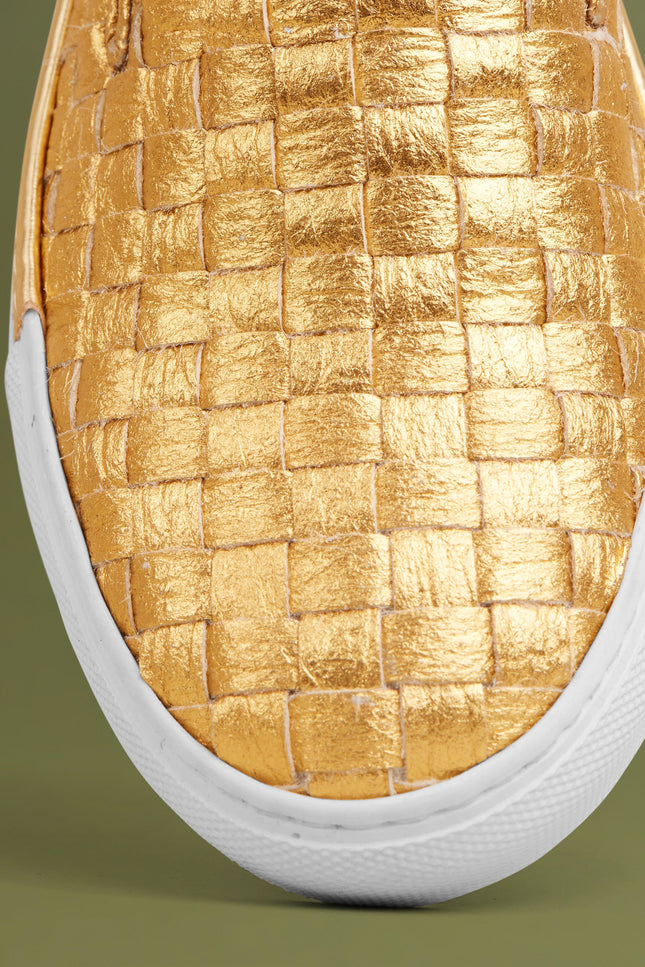 O2 Monde | Greta Loafers woven gold