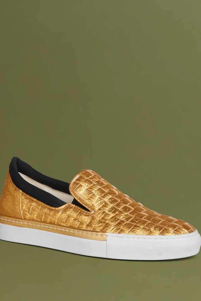 O2 Monde | Greta Loafers woven gold