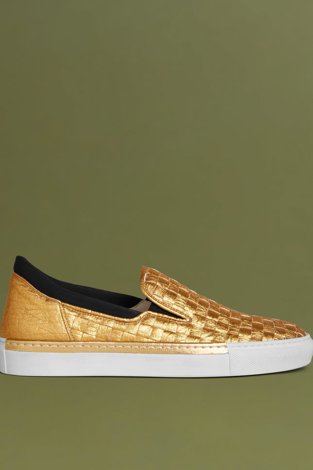 O2 Monde | Greta Loafers woven gold