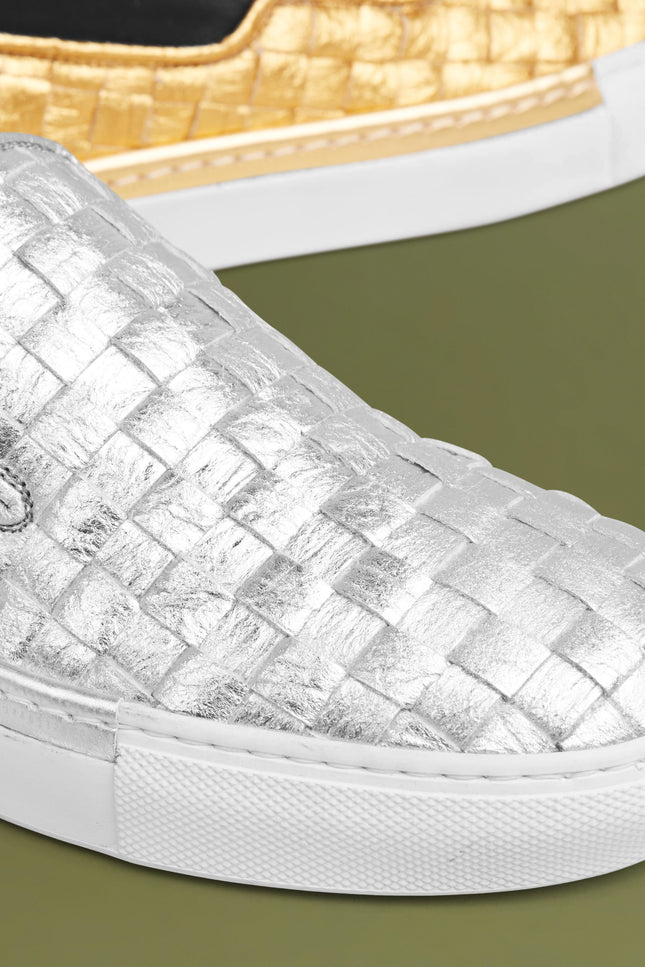 O2 Monde | Greta Loafers woven silver