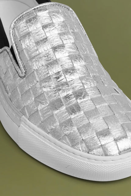 O2 Monde | Greta Loafers woven silver