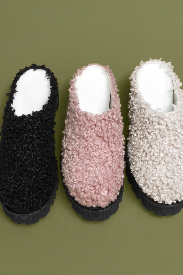 O2 Monde | Hebo Slippers pink shearling