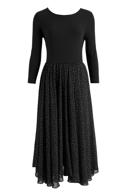 Huxley Raindrop Jersey Top Printed Circle Skirt Midaxi Dress - Black - Styled