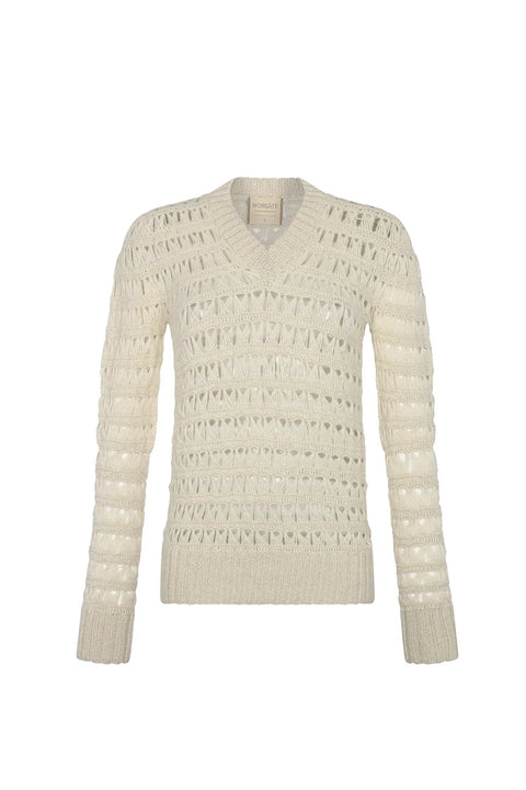 Pearl Sweater - Cream Cream NORGÄTE alpaca knitwear sustainably made in Peru