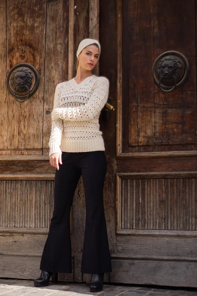 Pearl Sweater - Cream NORGÄTE alpaca knitwear sustainably made in Peru