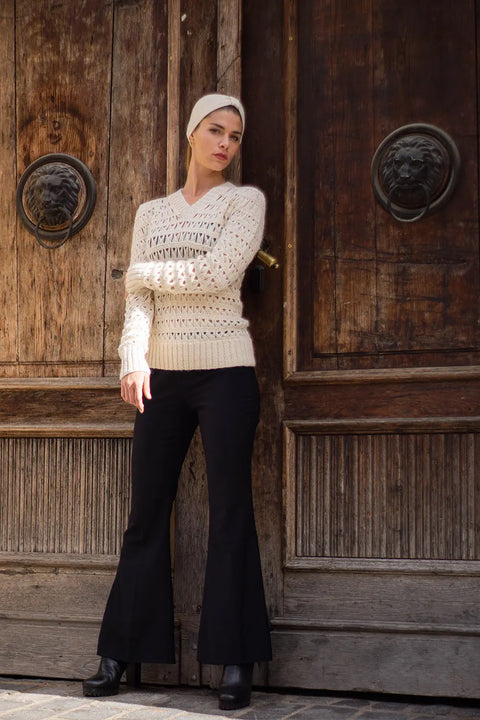 Pearl Sweater - Cream NORGÄTE alpaca knitwear sustainably made in Peru