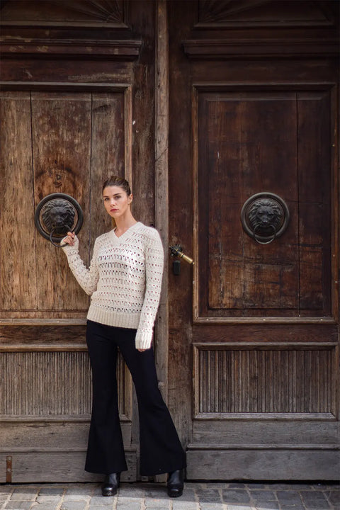 Pearl Sweater - Cream NORGÄTE alpaca knitwear sustainably made in Peru