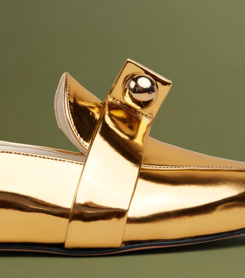 O2 Monde | Harriet Flats metallic gold