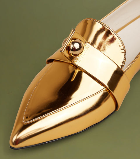O2 Monde | Harriet Flats metallic gold