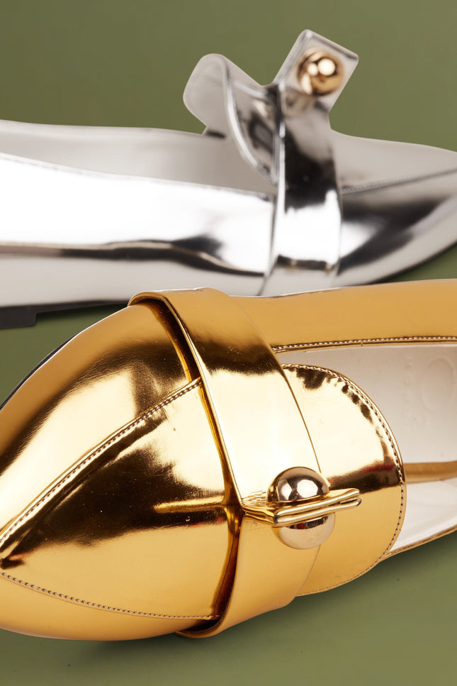 O2 Monde | Harriet Flats metallic gold