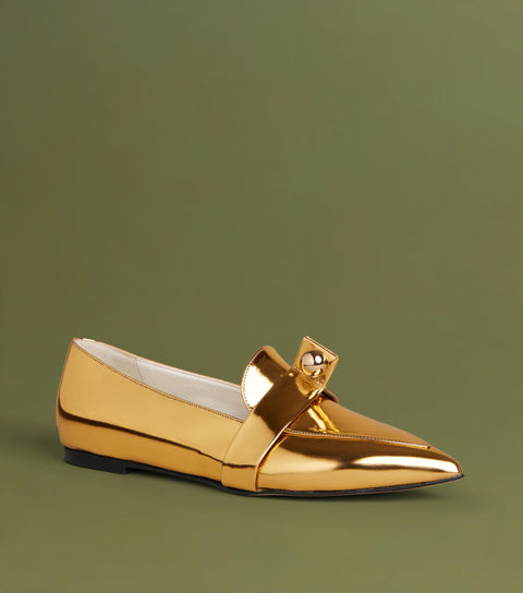 O2 Monde | Harriet Flats metallic gold